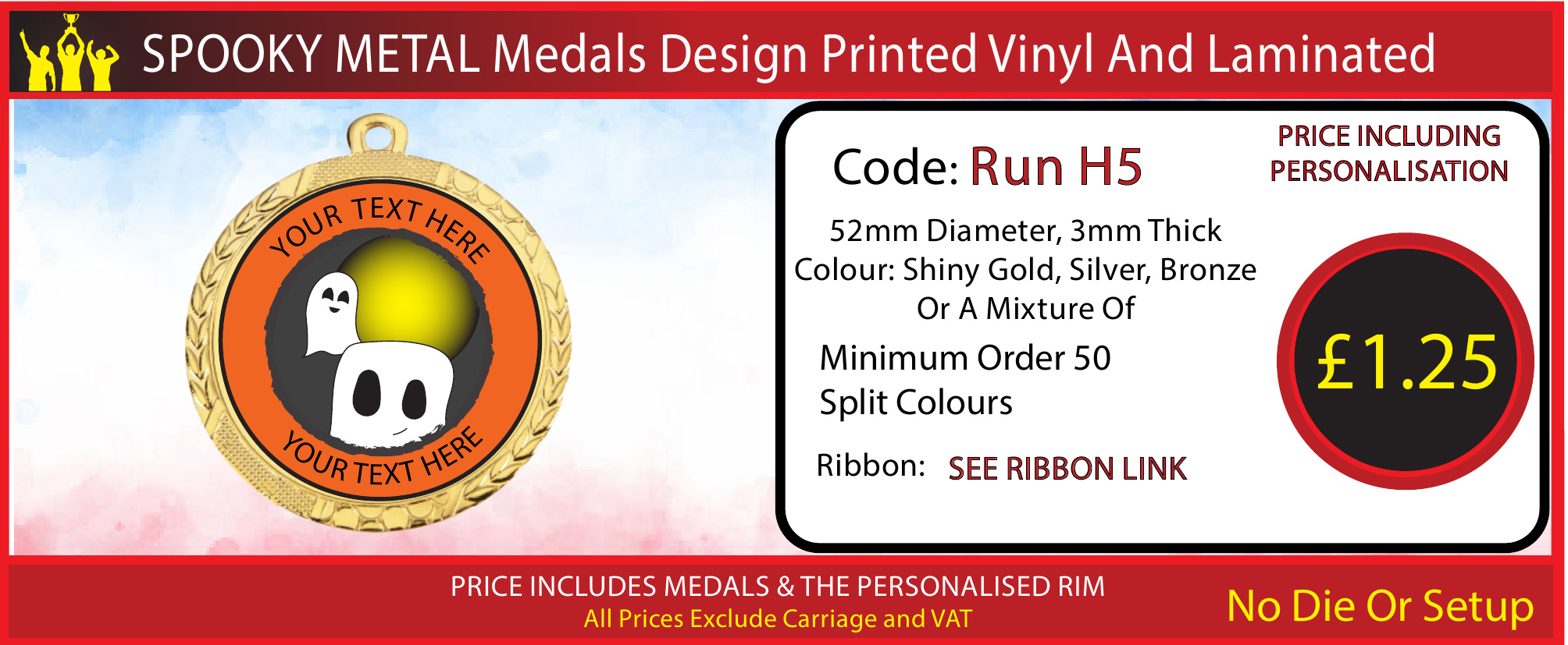 metal medal running hallween themed